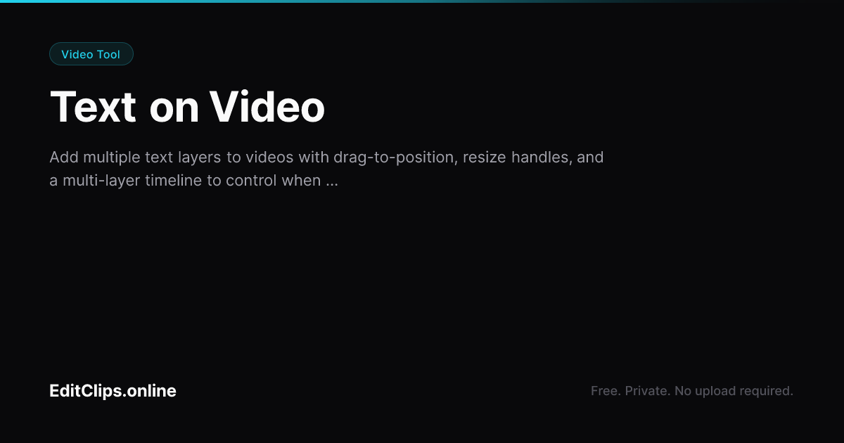 Text Video Frame Add Text to Video Online Free | EditClips.online